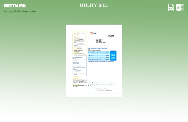 модерен стил Франција електрична енергија ЕДФ сметки за комунални услуги шаблон 